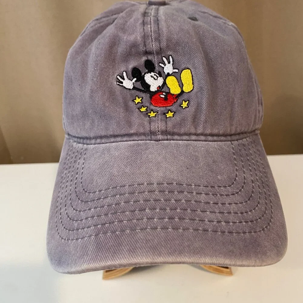 Disney Mickey Mouse‎ Baseball Hat Cap One Size Embroidered Stars Purple
